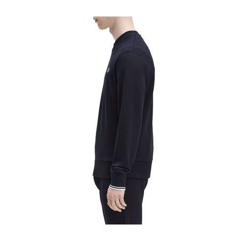 FRED PERRY Felpa girocollo Felpa Uomo con polsini a righe Blu bianco - Francavilla Moda